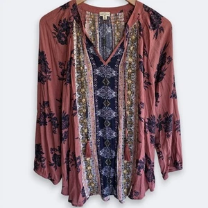 Mason & Belle Caseey Tassel Detail Boho Top Womens XL Cottagecore Whimsy Floral - Picture 1 of 15