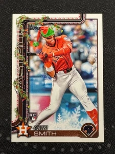 2025 Topps Holiday #H121 Cam Smith RC cappello elfo variazione immagine SP Houston Astros - Foto 1 di 1