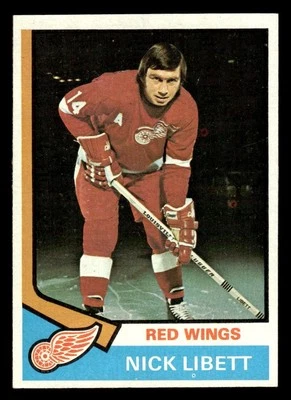 1974 TOPPS NICK LIBETT 193 EXMT HOCKEY DETROIT RED WINGS - Image 1 of 2