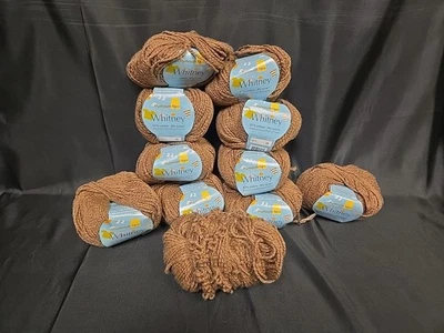 ¡Nuevo! 10 Bolas Plymouth Hilado Whitney Algodón Nylon Marrón 50g/87yd Foto 1 de 4