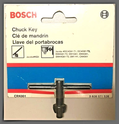 CRK001 Bosch Replacement Chuck Key 3608571528 AKA Jacobs KG1 1/4 Pilot 11 Teeth - Image 1 of 4