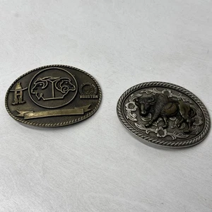 Lot Of 2 Western Cowboy Belt Buckles - Picture 1 of 14