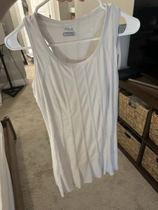 FILA Women’s White Tennis Dress Size Medium, Pleated Bottom - Picture 1 of 4