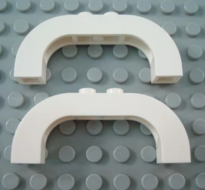 LEGO Lot of 2 White 1x6x2 Curved Arch Bricks - Picture 1 of 1