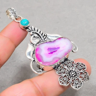 Botswana Achat Santa Rosa Türkis Edelstein Geschenk Schmuck Anhänger 3,60"... - Bild 1 von 4