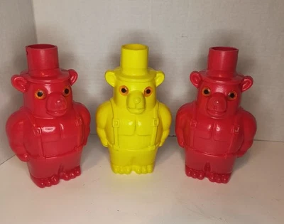 3 globos de luces Tiki de oso molde soplado plástico vintage solo reemplazos  Foto 1 de 4