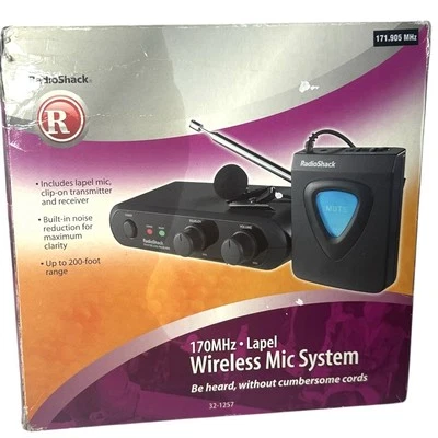 Vintage Wireless Microphone 32-1257 170MHZ Lapel RadioShack FREE SHIPPING! - Image 1 of 4
