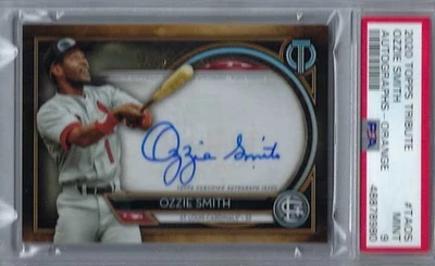 Autógrafos tributo Ozzie Smith Topps 2020 - Salón de la Fama naranja #Taos como nuevo PSA 9. Foto 1 de 4