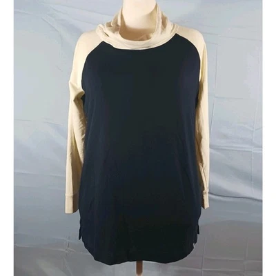 Sudadera T by Talbots Cuello Capucha Mujer XL Azul Marino con Blanco Mangas Largas Foto 1 de 4