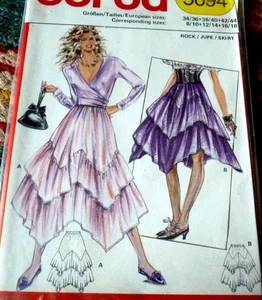 *Vintage SKIRT Burda European Sewing Pattern 8-10-12-14-16-18 Uncut - Picture 1 of 1