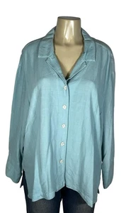 Tianello Shirt Damen Medium Calypso blau Camaron Aida Bluse Tencel Made in USA - Bild 1 von 11