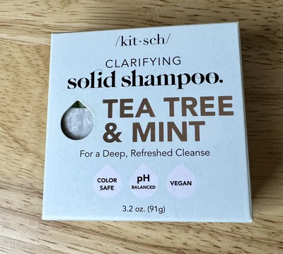 Kitsch Tea Tree & Mint CLARIFYING Shampoo Bar - Vegan For All Hair Types. - Image 1 of 4