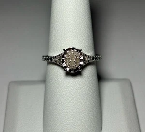 .925 Sterling Silver .20ctw Natural White Diamond Cluster Ring Size 7 "R5" - Picture 1 of 6