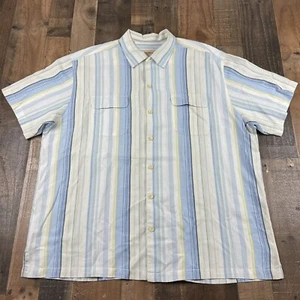 Tommy Bahama Button Up Shirt Mens 2XL Multicolor Stripe Pocket Short Sleeve - Picture 1 of 7