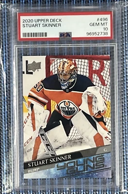Stuart Skinner 2020-21 Upper Deck Young Guns PSA 10 Mint # 496 RC Rookie CARD E. - Image 1 of 4