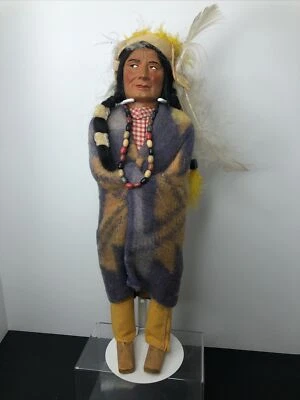 16” Vintage Indian Native American Chief Headdress 1940’s All Original Doll #SA - Image 1 of 4