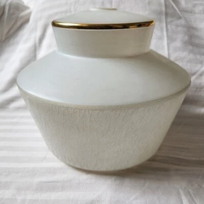 1950s Shade white glass ceiling light Gold Trims,Extremely Rare,some Chips - Image 1 of 4