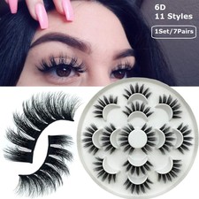 7 Paar 6D Falsche Wimpern Wispy Kreuz Langen Dicken Fake Eye Lashes Wimpern