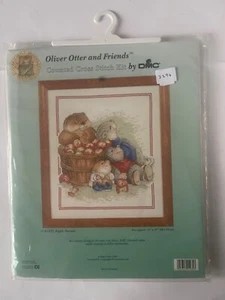 DMC Counted Cross Stitch Kit Oliver Otter & Friends 'Apple Harvest" - Picture 1 of 2