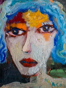 Original Framed Art Portrait Oil Painting on Canvas 17" x 13" - Picture 1 of 6