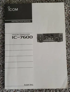 ORIGINAL: Icom IC-7600 Transceiver Instruction Manual Owner's Guide - Picture 1 of 2