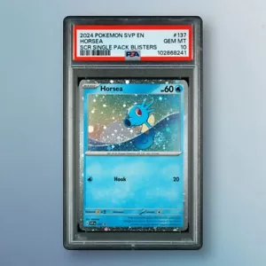 Horsea - PSA 10 - Stellar Crown Blister Promo SVP 137 Cosmos Holo Pokemon Card - Picture 1 of 1