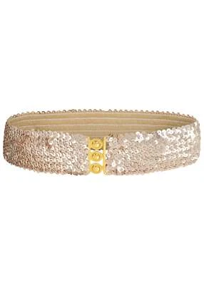 Mujeres Cinturones de Lentejuelas Brillantes Elásticos Cinturón Brillante Fiesta Cintura Elástica Accesorio Foto 1 de 4