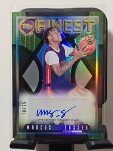 2023-24 Topps Finest Marcus Sasser NEGRO Refractor Flashback RC Automático/25 Pistones - Imagen 1 de 6