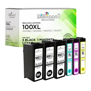 6PK for Lexmark 100XL Cartridges Pro703 Pro706 Pro802 Pro805 Pro901 Pro903 - Picture 1 of 6