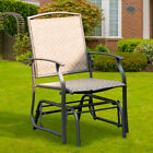 Patio Swing Single Glider Chair Rocking Seating Steel Frame Outdoor Furniture