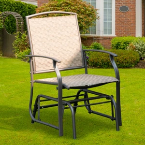 Patio Swing Single Glider Chair Rocking Seating Steel Frame Outdoor Furniture - Picture 1 of 6