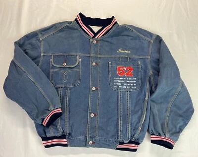 Vintage Men’s 1990’s Perry Ellis All American Denim Jacket Size  XL No Hoodie - Image 1 of 4