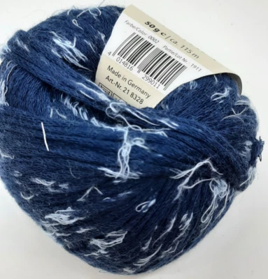 (129 €/kg): 50 g Austermann PIUMA, Baumwollbändchen,"Feder-Effekt", Fb. 02 #6757 - Bild 1 von 2