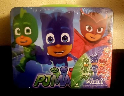 PJ Masks 24 Piece Puzzle New  In Colorful Collectible Tin Lunch Box For Kids - Image 1 of 4