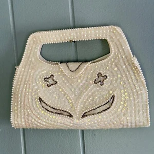 Bolso vintage con asa superior de perlas con cuentas de Debbie Japón bolso nupcial Fairycore - Imagen 1 de 8