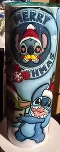 Merry Stitchmas 20oz Insulated Tumbler Featuring Baby Yoda - Picture 1 of 4