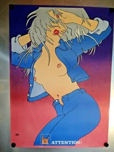 Affiche  Poster Pologne "Attention", , 94 x 67,5, ca 1970 Pinup контактный вверх - Imagen 1 de 1