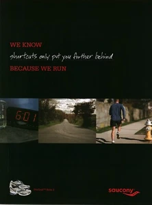 2009 PRINT AD - SAUCONY PROGRID RIDE 2 RUNNING SHOE AD - BECAUSE WE RUN - Picture 1 of 1