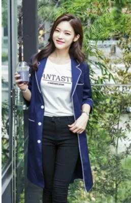 Women Nurse Dress Female Doctor Dress Beautician Lab  Long Coat  Work Clothes  - Image 1 of 4