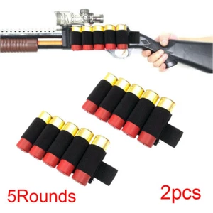 2x Tactical 5 Rounds 12/20GA Gauge Shotgun Shell Holder Gun Ammo Cartridge Pouch - Picture 1 of 10