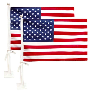 ANLEY Car Flag with Flagpole Mount & American Flag 17"x11" Double Sided USA Flag - Picture 1 of 7