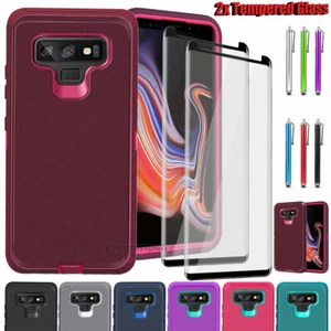 For Samsung Galaxy Note 9 Case Shockproof Rugged Cover / Glass Screen Protector - Picture 1 of 67
