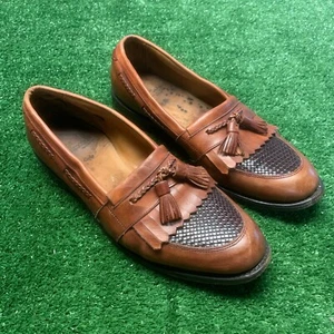 Mens Allen Edmonds Cody Shoes Brown Leather Tassel Loafers Slip On Kilt 10.5 D - Bild 1 von 4