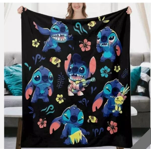 Cute Lilo and Stitch Unique Cute Flannel Blanket for Kids SOFA BLANKET US SIZE - Picture 1 of 3