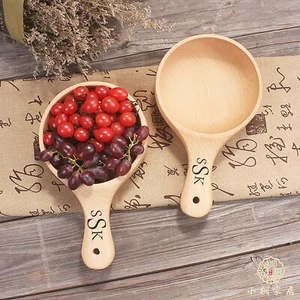 Personalized Wooden Salad Bowl With Handle, Japanese Style Noodles Soup Bowl - Picture 1 of 4