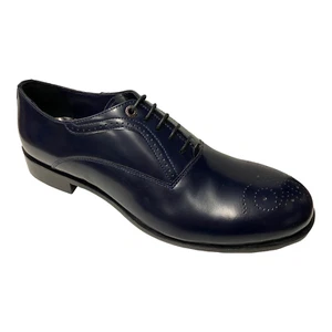 SCARPE DERBY CERIMONIA SPOSO UOMO CARLO PIGNATELLI 8728 B PELLE BLU ORIGINALE - Picture 1 of 6