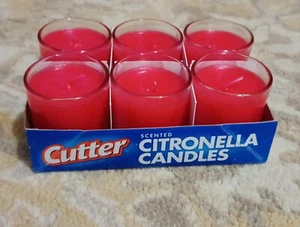 6 x Cutter Scented Citronella Outdoor Candle 2 oz Discontinued Red - Picture 1 of 5