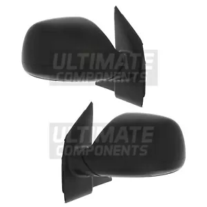 VW T5.1 Transporter 2010-2016 Manual Wing Door Mirrors With Black Covers 1 Pair - Picture 1 of 24