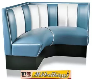 HW-120/120Blu Amerikanische Möbel Dinerbank Eckbank Diner Retro USA Gastronomie - Bild 1 von 7
