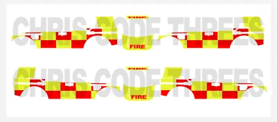 Code 3 Adhesive Vinyl Decal Suit 1/76 Oxford Diecast Land Rover - Fire 2pk - Image 1 of 4